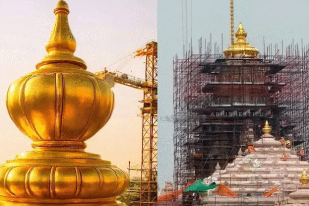 रामलला की दिव्यता में जुड़ी स्वर्ण आभा : अयोध्या में राममंदिर का शिखर सोने से जगमगाया, 5 जून को प्राण प्रतिष्ठा का दूसरा पर्व