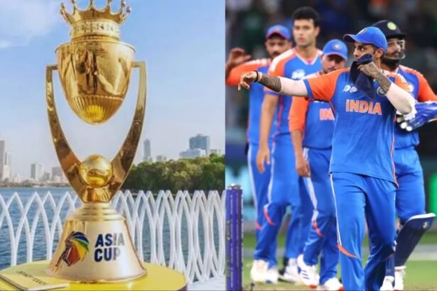 Asia Cup 2025 जीतने के बाद भारतीय क्रिकेट टीम बिना ट्रॉफी के मैदान पर जश्न मनाते हुए