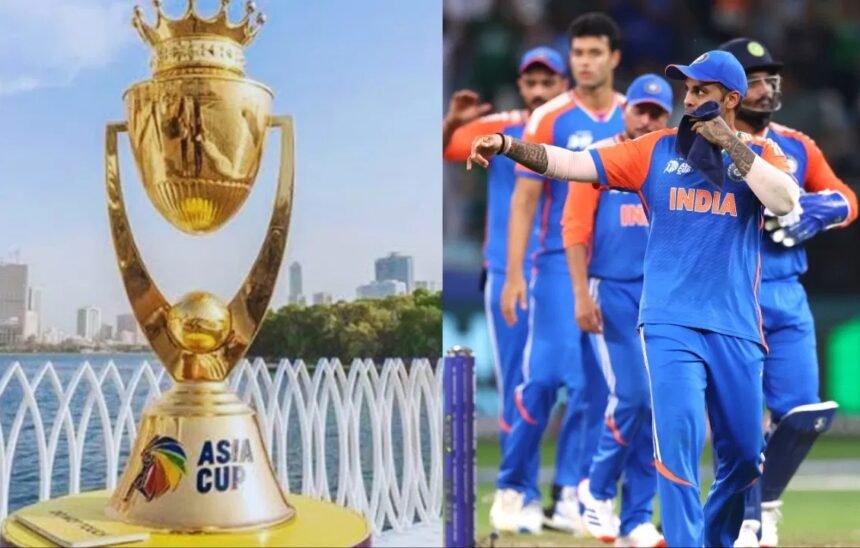 Asia Cup 2025 जीतने के बाद भारतीय क्रिकेट टीम बिना ट्रॉफी के मैदान पर जश्न मनाते हुए