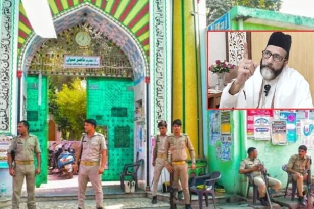 मौलाना तौकीर रजा के समर्थकों की भीड़ इस्लामिया मैदान में, बरेली में तनावपूर्ण माहौल के बीच पुलिस की तैनाती