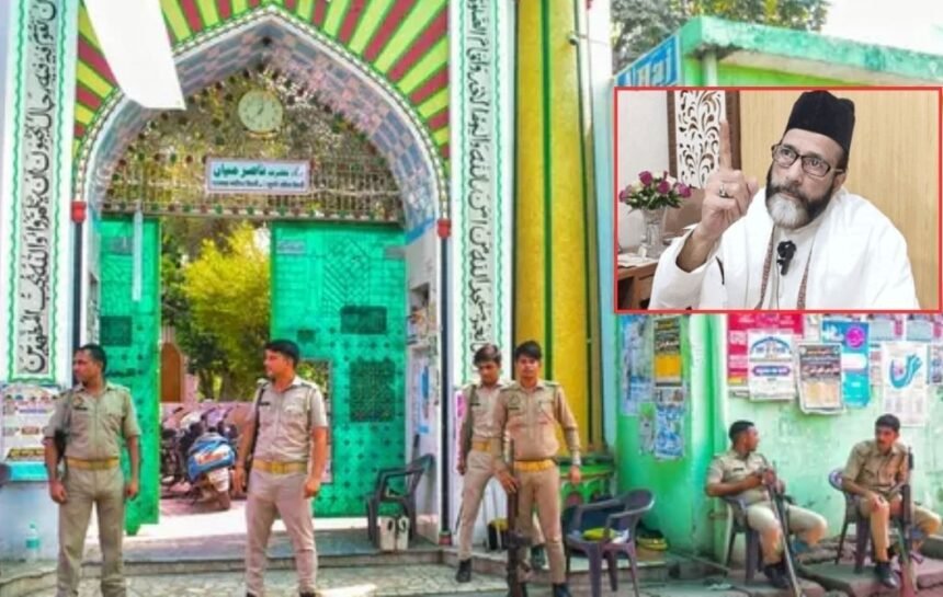 मौलाना तौकीर रजा के समर्थकों की भीड़ इस्लामिया मैदान में, बरेली में तनावपूर्ण माहौल के बीच पुलिस की तैनाती