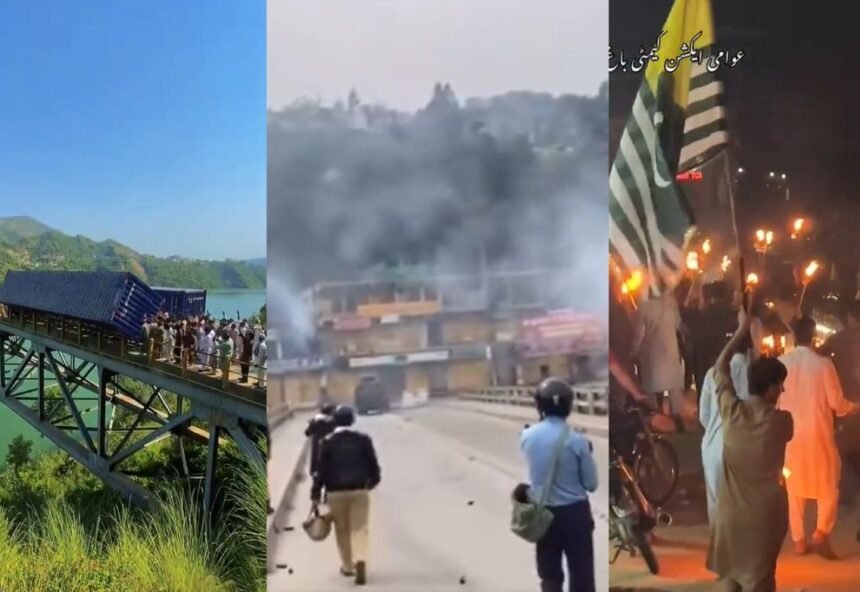 पीओके में प्रदर्शनकारियों और सुरक्षा बलों के बीच टकराव, स्थानीय सड़कों पर तनावपूर्ण माहौल।