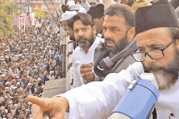 मौलाना तौकीर रजा पर कार्रवाई के बाद बरेली में प्रशासनिक सख्ती और नेताओं द्वारा दूरी बनाए जाने की खबर से जुड़ा चित्र।