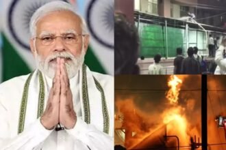 SMS अस्पताल जयपुर के ट्रॉमा सेंटर में आग के बाद बचाव कार्य में जुटे फायर ब्रिगेड और मेडिकल स्टाफ