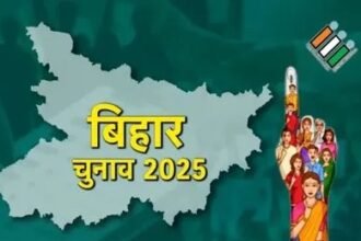 बिहार विधानसभा चुनाव 2025 के पहले चरण के मतदान का दृश्य, मतदाता अपने मत डालते हुए।