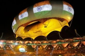 अहमदाबाद में 2030 कॉमनवेल्थ गेम्स की मेजबानी के लिए तैयार स्टेडियम और एथलीट विलेज का दृश्य