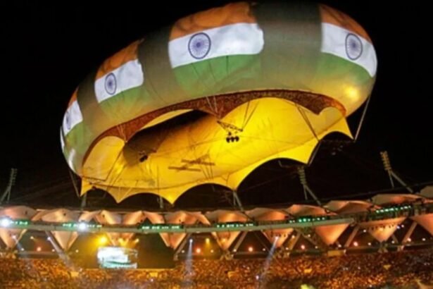 अहमदाबाद में 2030 कॉमनवेल्थ गेम्स की मेजबानी के लिए तैयार स्टेडियम और एथलीट विलेज का दृश्य