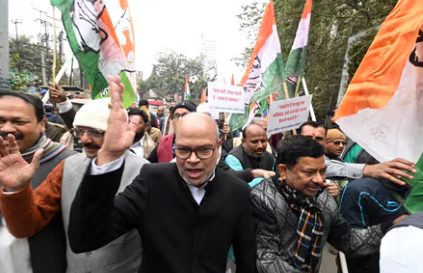 पटना में कांग्रेस पदयात्रा, एमजीएनरेगा बचाओ अभियान, राजेश राम और कांग्रेस कार्यकर्ता