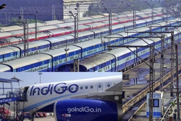 भारतीय रेलवे के प्रीमियम ट्रेनों में जोड़े गए अतिरिक्त कोच, स्टेशन पर खड़ी ट्रेनें और यात्रियों की भीड़।