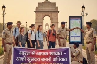 भारत सरकार द्वारा विदेशी और घरेलू पर्यटकों की सुरक्षा सुनिश्चित करने के लिए तैनात टूरिस्ट पुलिस और 24x7 हेल्पलाइन की सुविधा।