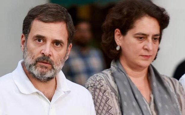 राहुल गांधी और प्रियंका गांधी संसद परिसर में मीडिया से बातचीत करते हुए, पुतिन की यात्रा और विपक्ष के विदेशी नेताओं से मिलने पर सरकार की नीति पर प्रतिक्रिया दे रहे हैं।