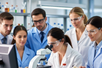 शोधकर्ता लैब में स्टेम कोशिकाओं और सहायक कोशिकाओं पर अध्ययन करते हुए