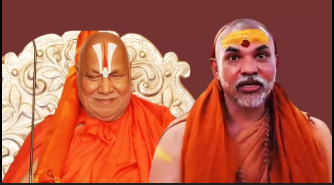 माघ मेले में मौनी अमावस्या पर रथ में बैठकर स्नान के लिए तैयारी करते शंकराचार्य और विवादित दृश्य