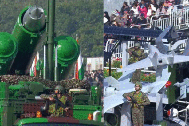 77वें गणतंत्र दिवस पर कर्तव्य पथ पर राष्ट्रपति द्रौपदी मुर्मु द्वारा ध्वजारोहण और भव्य परेड का दृश्य