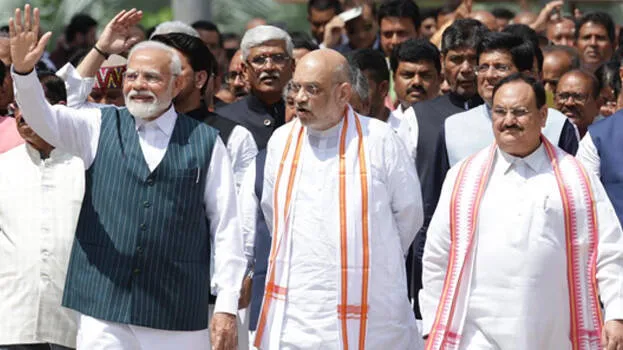 BJP नेता नितिन नबीन पार्टी का नया राष्ट्रीय अध्यक्ष बनते हुए, पार्टी की घोषणा से पहले तैयारी में
