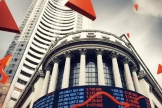 सेंसेक्स और निफ्टी में भारी गिरावट, निवेशक चिंतित, शेयर बाजार में बिकवाली