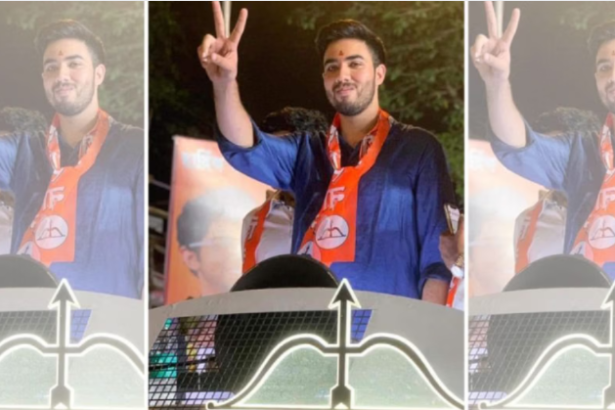 मुंबई के अस्पताल के बाहर खड़े समर्थक तेजस ठाकरे के स्वास्थ्य की जानकारी लेते हुए