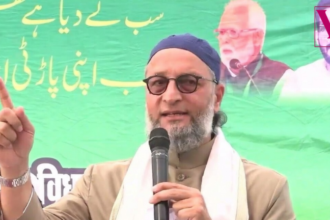 लखनऊ में प्रेस कॉन्फ्रेंस करती मायावती और रैली को संबोधित करते असदुद्दीन ओवैसी