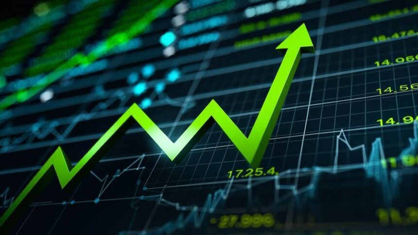 भारतीय शेयर बाजार में आईटी कंपनियों Infosys, TCS और HCL Tech के शेयरों में तेजी दिखाता ग्राफ