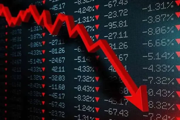 निफ्टी 50 इंडेक्स में गिरावट का ग्राफ — टेक्निकल करेक्शन 2026, BSE मार्केट कैप में भारी नुकसान