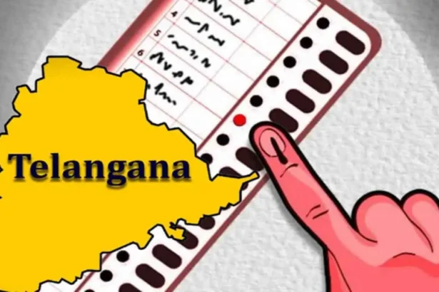 LED स्क्रीन और लाउडस्पीकर से सुसज्जित चुनावी प्रचार वाहन सड़क पर प्रचार करते हुए