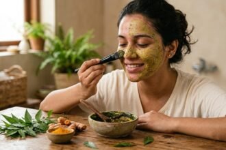 नीम और हल्दी से फेस पैक – मुंहासों के लिए प्राकृतिक उपाय