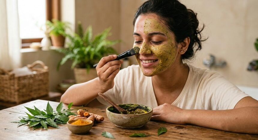 नीम और हल्दी से फेस पैक – मुंहासों के लिए प्राकृतिक उपाय