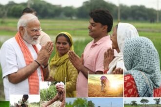 पीएम किसान योजना की 23वीं किस्त जारी होने की घोषणा और किसान लाभार्थियों को मिलने वाली राशि को दर्शाता सरकारी योजना का प्रतीकात्मक ग्राफिक