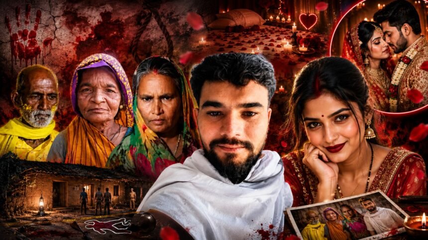 प्रयागराज के मेजा क्षेत्र में हुए तिहरे हत्याकांड की जांच करती पुलिस टीम, जिसमें प्रेम प्रसंग और शादी के विरोध को लेकर तीन लोगों की हत्या के मामले का खुलासा हुआ