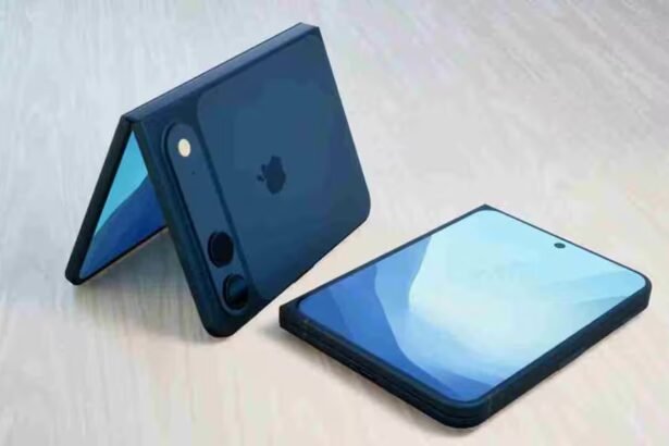 Apple के पहले Foldable iPhone का कॉन्सेप्ट डिजाइन, जिसमें बड़ी फोल्डिंग स्क्रीन, प्रीमियम मेटल बॉडी और आधुनिक स्मार्टफोन तकनीक दिखाई दे रही है। डिवाइस के सितंबर 2026 में लॉन्च होने की चर्चा तेज है