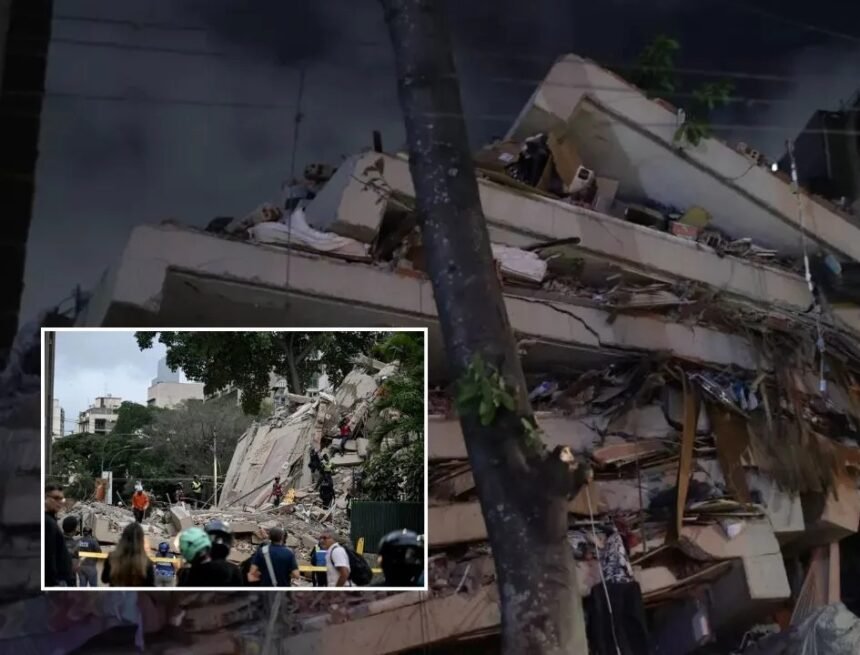 वेनेजुएला में आए भीषण भूकंप के बाद ढही हुई इमारतें, मलबे में चल रहा राहत और बचाव अभियान तथा प्रभावित लोगों की मदद करते बचावकर्मी