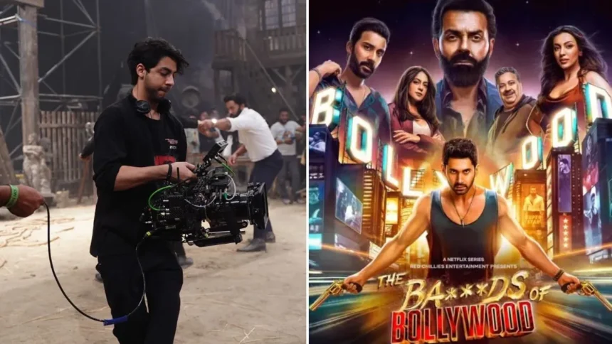 फिल्ममेकर आर्यन खान कैमरे के पीछे काम करते हुए नजर आ रहे हैं, जबकि बैकग्राउंड में उनकी वेब सीरीज द बैड्स ऑफ बॉलीवुड का पोस्टर दिखाई दे रहा है। सीरीज के दूसरे सीजन को लेकर चर्चाएं तेज हैं।