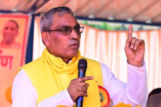बलिया में ओपी राजभर के दौरे पर हंगामा