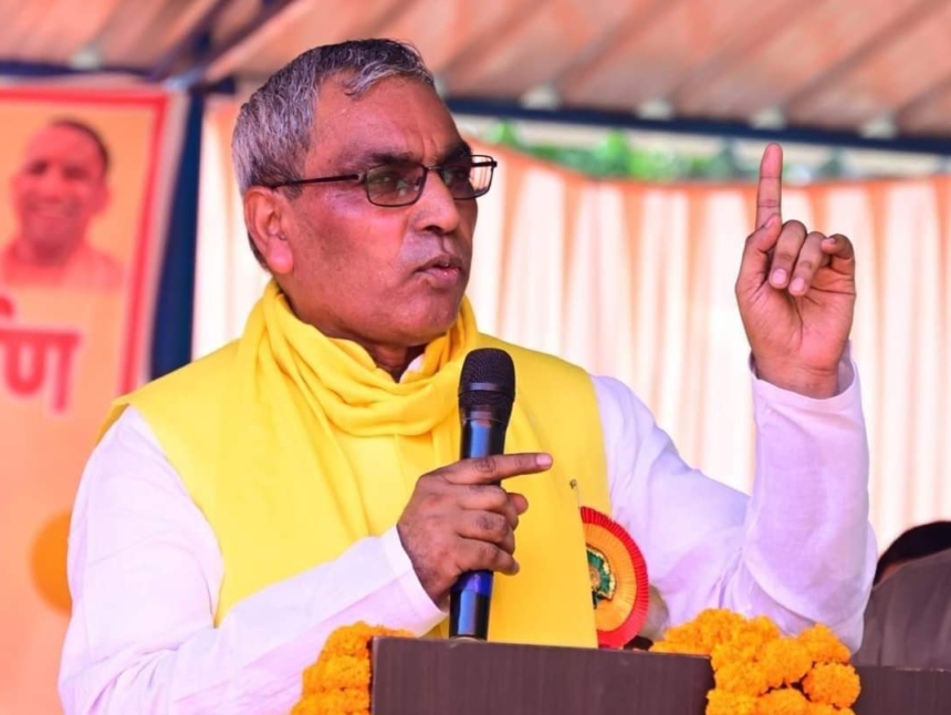 बलिया में ओपी राजभर के दौरे पर हंगामा
